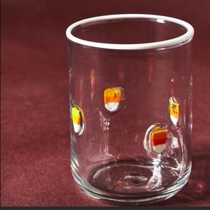 Anthropologie Halloween Juice Glasses Candy Corn 🎃 Set of 2